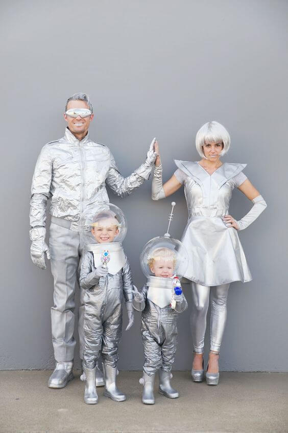 costumi di Carnevale famiglia spaziale