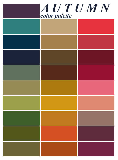 armocromia palette colori autunno