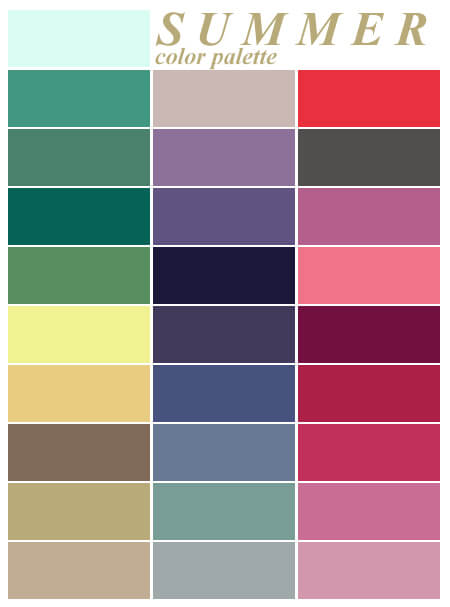 armocromia palette colori estate